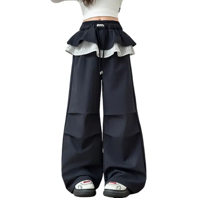 木清清牛仔裤 女童潮流中大童街头时尚休闲长裤宽松舒适潮酷百搭简约 青少年