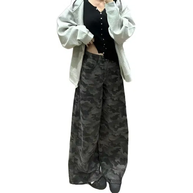 如续 美式复古宽松阔腿显瘦直筒长裤百搭工装风设计感舒适休闲牛仔裤 女款