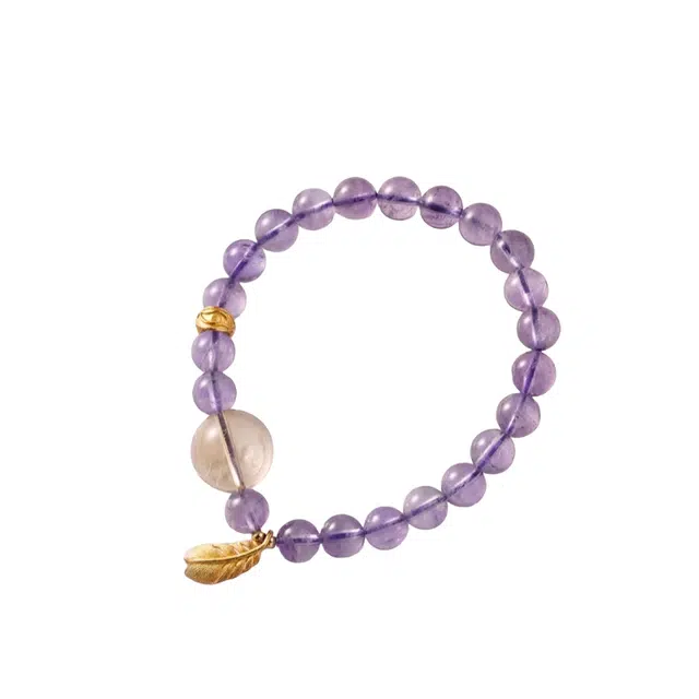 子婳 招财纳福平安顺逐本命年转运手饰高级设计感小众轻奢简约气质优雅百搭首饰 紫水晶 手串 女款