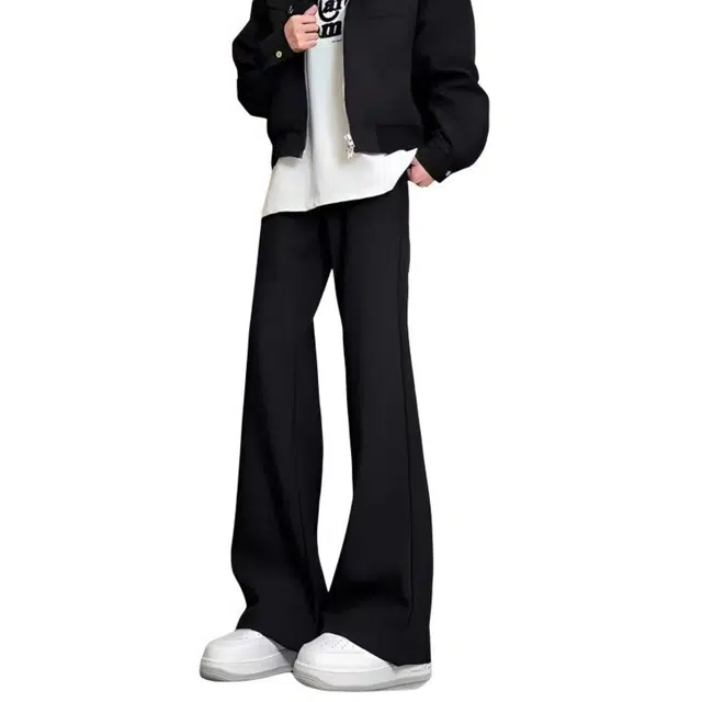 华夏儿女 美式复古微喇高街弯刀裤基础款休闲通勤显瘦显高纯色做旧水洗废土风潮流百搭高级感柔软舒适垂感宽松弹力直筒工装牛仔裤 男女同款