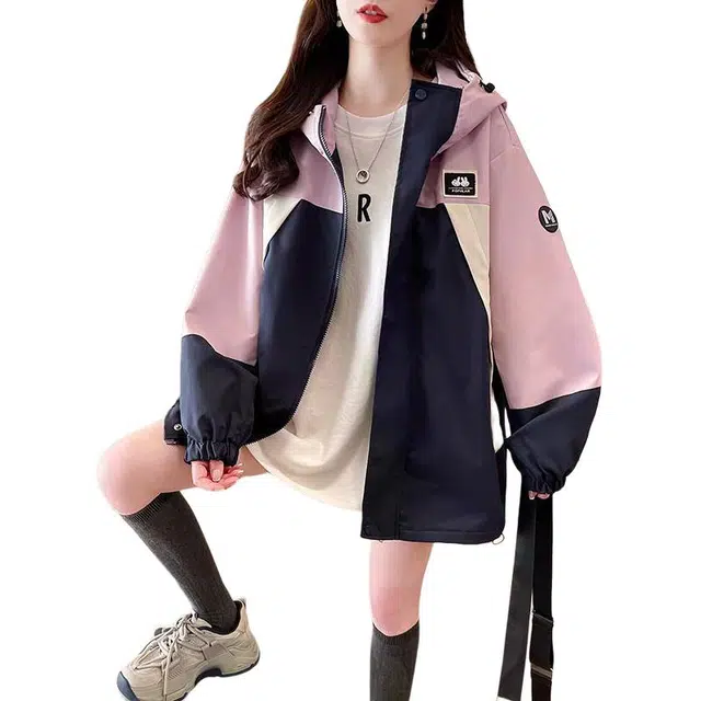 邦固依品 早秋工装冲.锋衣女春秋季初高中学生大童上衣休闲外套夹克 女款