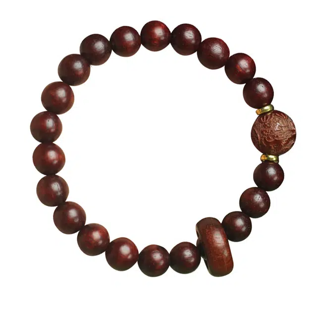 琛宬 【八方来财】箴言浮雕招财纳福文玩转运佛珠路路通跑环新中式复古国潮小众高级感盘玩串珠#好运 血檀 木作手串 男女同款情侣款