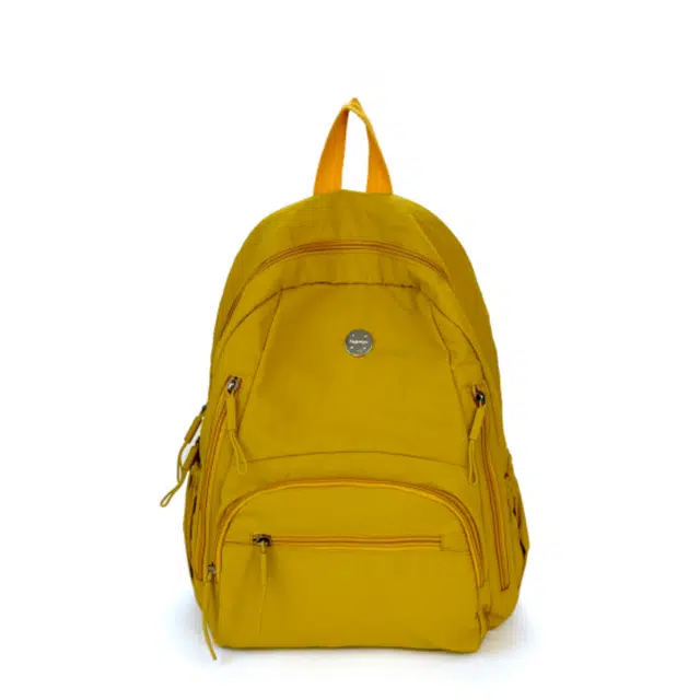 米囹 耐看百搭 尼龙布简约素雅酷舒适 亲肤日常 男女同款 轻盈 双肩包 常规 米白色/浅灰色/黑色/桔红色/黄色/卡其色/军绿色/浅蓝色