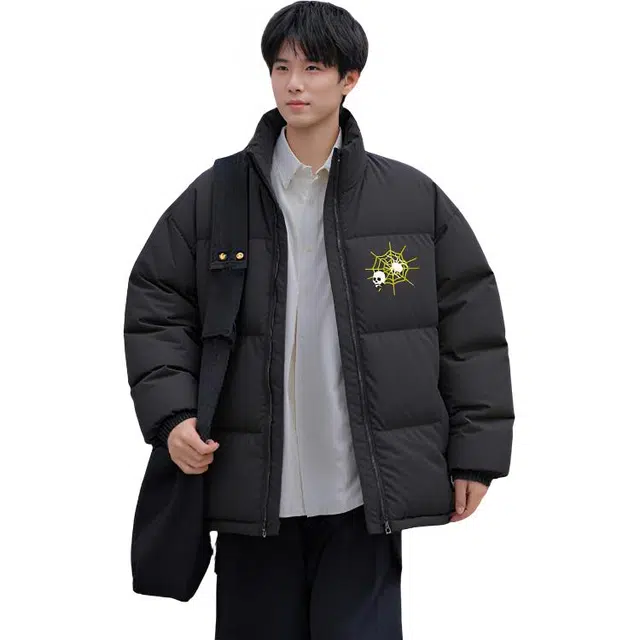 图兰朵 美式复古立领纯色潮流时尚百搭休闲面包服舒适加厚保暖防风防寒棉服 男女同款