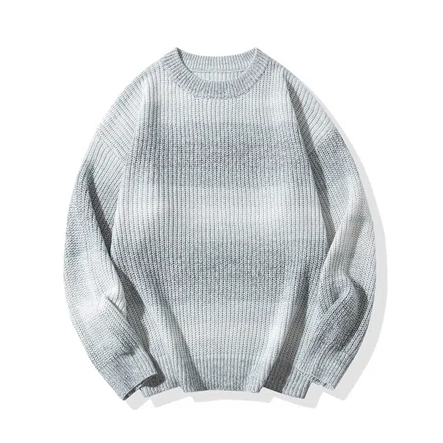 棉基因 甜酷梦幻渐变毛线衣清新森系肌理感厚实内搭休闲运动氛围感职场通勤极简风女装高街美式亲肤打底衣松弛感青少年学院毛衣 男女同款