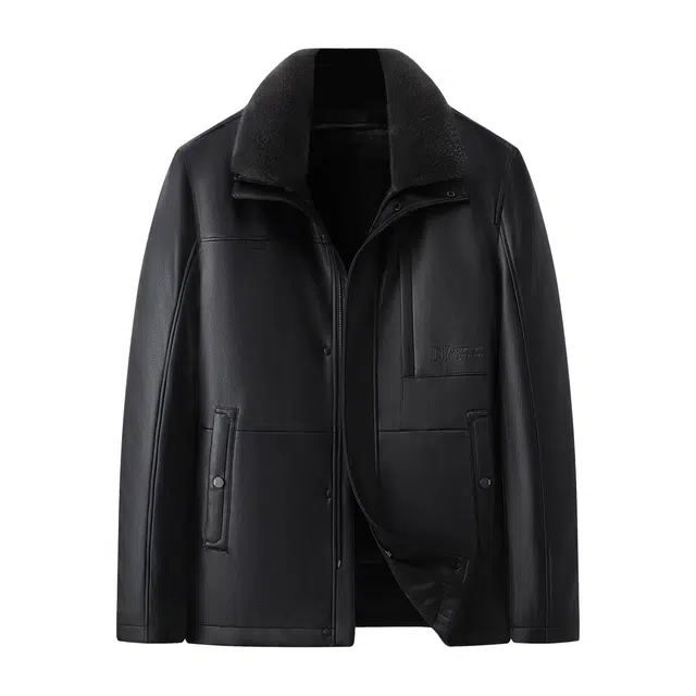 百胜狐 大码男装秋冬宽松休闲可拆卸外套皮衣 男款