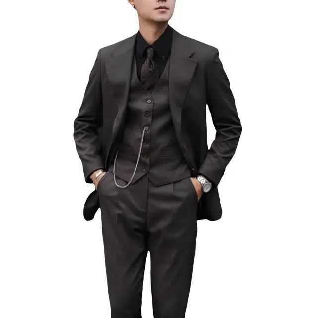 大格子与黑猫 意式那不勒斯修身上班商务雅痞绅士高品质复古外套西装 男款