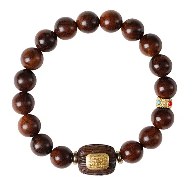 琛宬 【五经文串珠】国风福禄吉祥八方来财财源滚滚平安纳福轻奢高级感国潮复古文玩佛珠时尚百搭#好运 花梨木 手串 男女同款情侣款