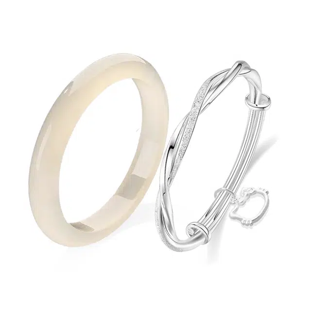 静范 香槟复古招财国潮古风汉服旗袍冷淡风温婉水润显白素雅气质 琉璃 手镯 女款