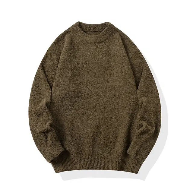 棉基因 清新森系亲肤舒适肌理感毛线衣厚实内搭休闲运动氛围感职场通勤极简风女装高街美式打底衣松弛感青少年学院风毛衣 男女同款
