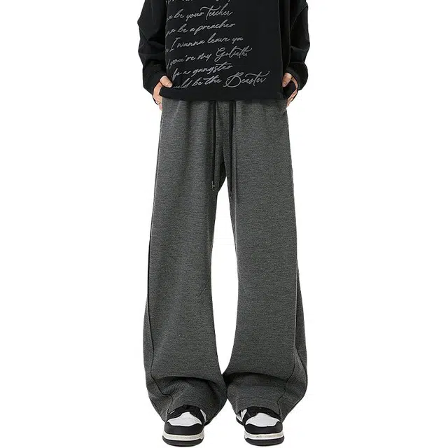 佐菲利 美式复古运动裤潮牌宽松直筒阔腿裤百搭情侣卫裤休闲裤 男女同款