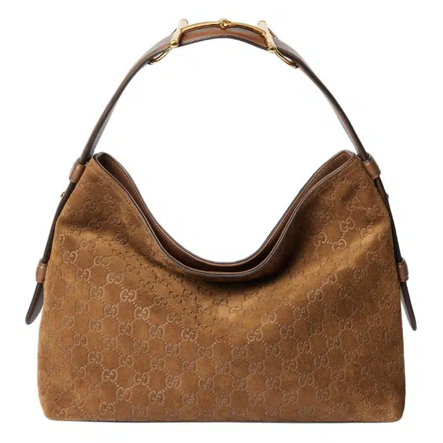 Gucci Beatrix Tote Bag Brown Suede