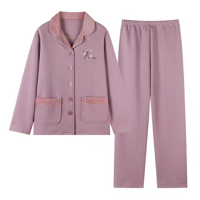 莫代尔 舒适个性慵懒时尚百搭宽松轻盈透气休闲简约长袖长裤家居服可外穿睡衣套装 女款