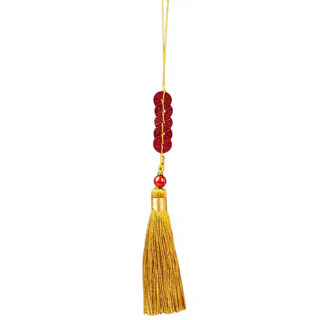 檀欣 五帝钱装饰品配件新居客厅办公室 门对门店铺钱串挂坠家居室内入户大门口卧室挂饰摆件 朱砂 挂件 男女同款情侣款