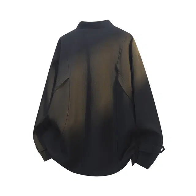 冰飞 美式复古高街拼接解构活页设计立领单排按扣中山装外套简约休闲宽松舒适百搭旅游通勤潮牌教练飞行员夹克 男女同款