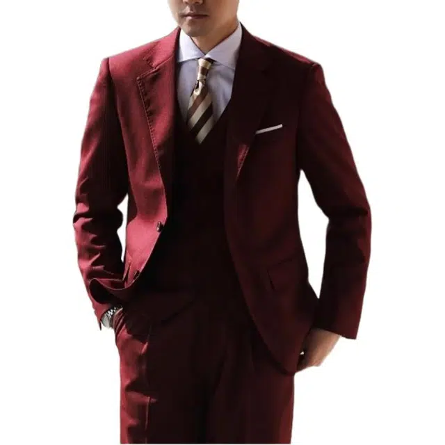 大格子与黑猫 意式复古那不勒斯西服新郎结婚男士商务正装休闲雅痞时尚绅士西装 男款