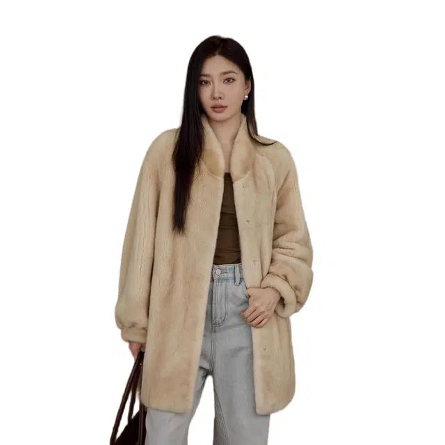 佐塞斯 高端品质轻奢貂皮大衣女整貂水貂毛女外套秋冬季裘皮纯色皮草 女款