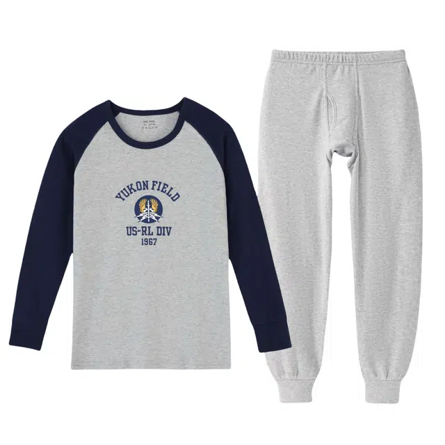 宜而爽 青少年纯棉运动拼色休闲潮流百搭保暖套装 男款