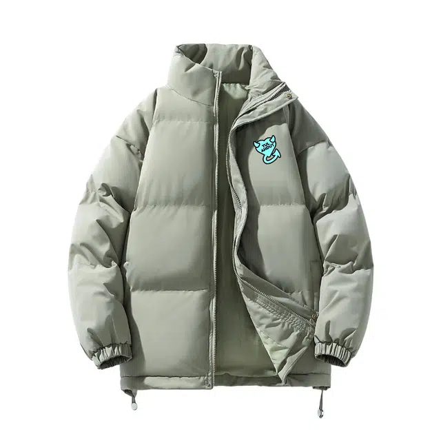 图兰朵 美式复古笑脸立领纯色潮流时尚百搭休闲面包服加厚舒适保暖防风防寒 棉服 男女同款