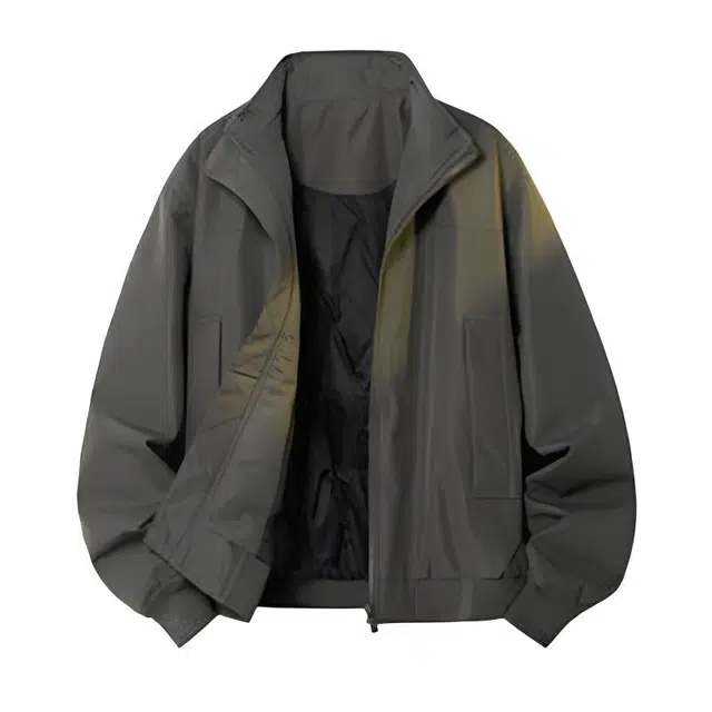 加荣 美式复古休闲时尚高级感衫简约纯色基础款通勤百搭夹克外套 男女同款