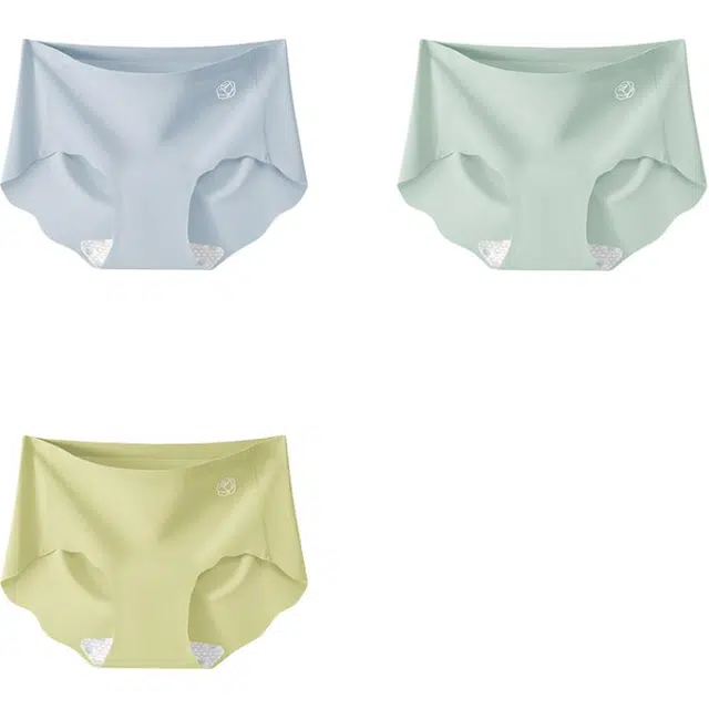 帕兰朵 无痕隐形女桑蚕丝抗菌裆冰丝透气不夹臀中腰少女奶皮裤三角内裤 女款