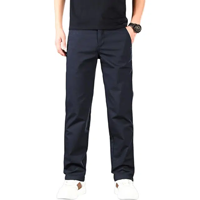 吉肯蒂 潮牌舒适修身直筒商务百搭裤男弹力休闲裤 男款