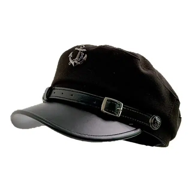 恩僾德 日系复古皮檐海军风平顶八角帽秋冬毛呢朋克机能高颜值帅气画家帽 聚酯纤维 贝雷帽 男女同款情侣款