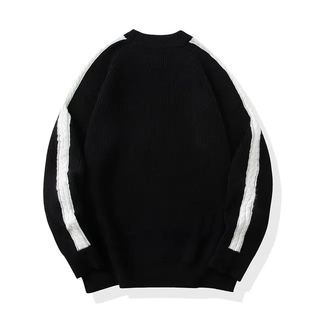 棉基因 拼色针织毛线衣清新森系肌理感厚实内搭休闲运动氛围感职场通勤极简风女装高街美式亲肤打底衣松弛感青少年学院毛衣 男女同款