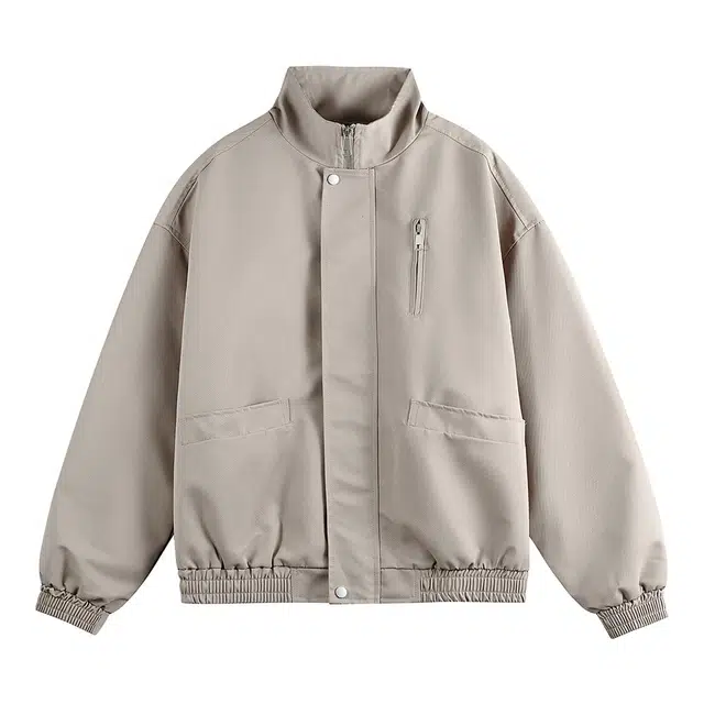 爱爸爸 简约休闲百搭宽松立领纯色长袖夹克 男款