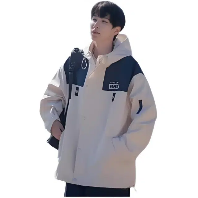 木木兔 潮牌美式高街男生穿搭长袖春秋外穿潮流百搭男士秋冬衣服国潮小牛津防水简约时尚外套夹克 男女同款