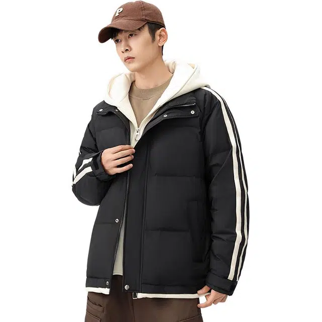 洋气先生 舒适百搭简约长袖羽绒服 男女同款