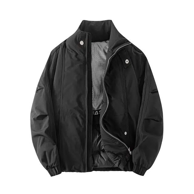 希越 夹克秋冬季长袖工装立领日系宽松潮流羽绒服 男款