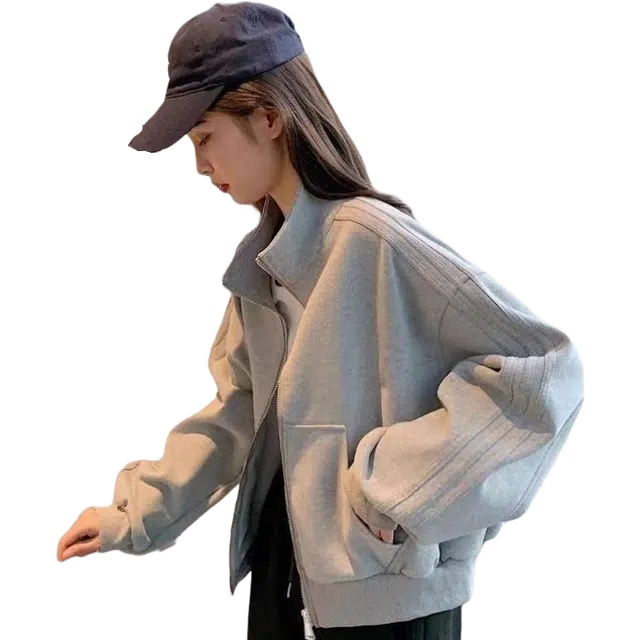 纤丝鸟 简约复古时尚百搭宽松休闲洋气显瘦短款针织衫 女款