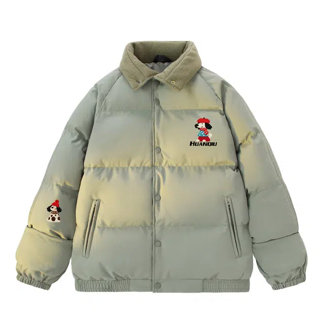 HUANQIU Retro College Windbreaker Jacket
