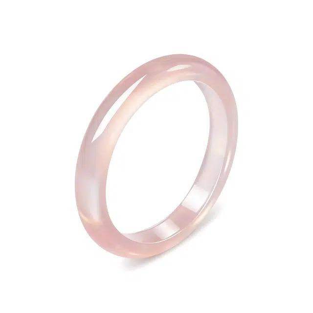 眰恦 藕粉甜美蜜桃冻 可爱少女心平安镯  桃花爆棚 爱情美满#好运天然 玉髓 手镯 女款