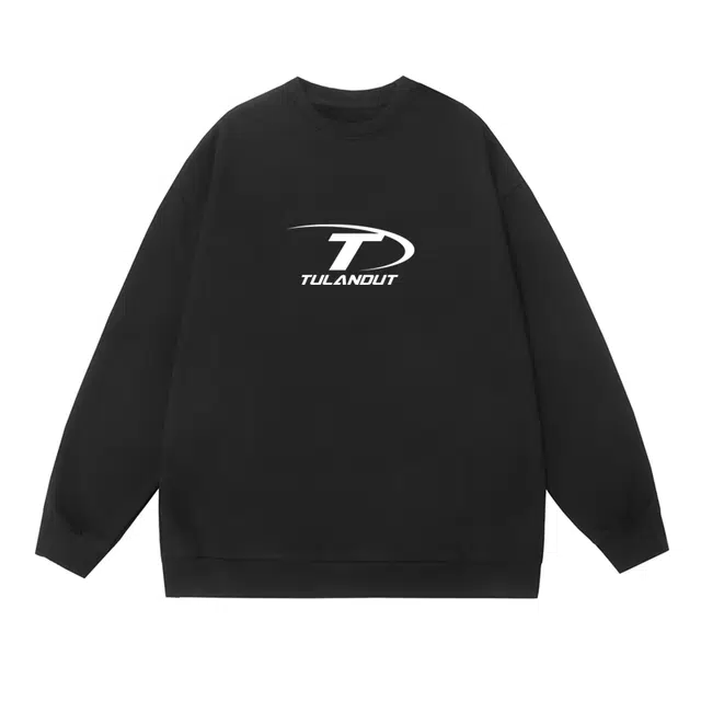 图兰朵 美式街头风字母复古创意设计印花常规袖圆领纯色休闲宽松长袖卫衣打底衣 男女同款