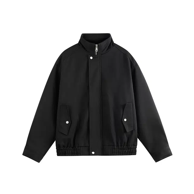 爱爸爸 青春时尚都市纯色工装飞行员立领宽松夹克 男款