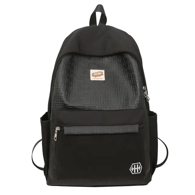 米囹 甜美拼色书包 轻盈减负 双肩包 大号 白色