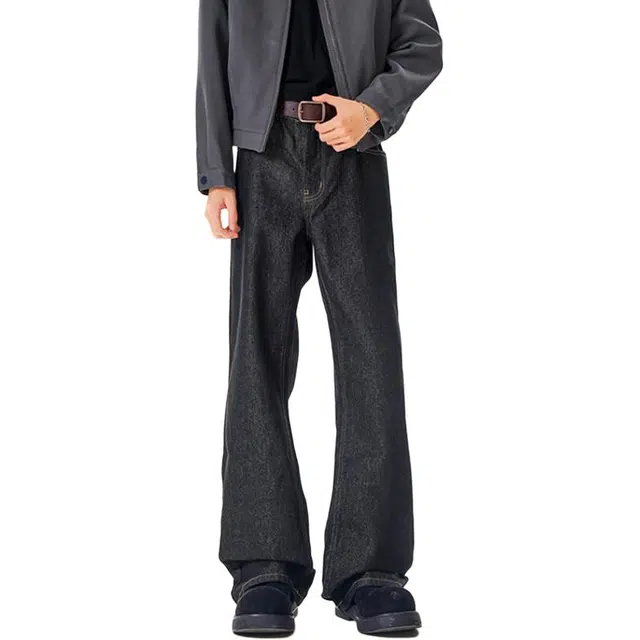 佐菲利 美式阔腿潮牌宽松高级感直筒裤高街拖地弯刀长裤牛仔裤 男女同款