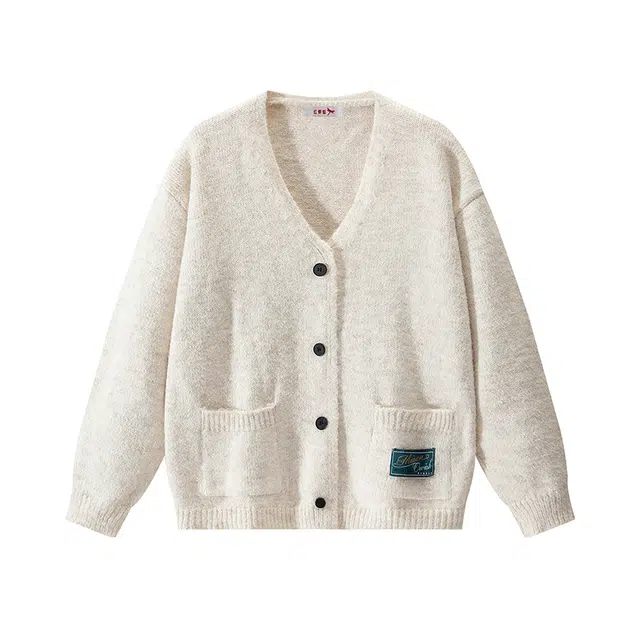 红蜻蜓 百搭休闲合身外搭慵懒学院风针织衫外套 男女同款