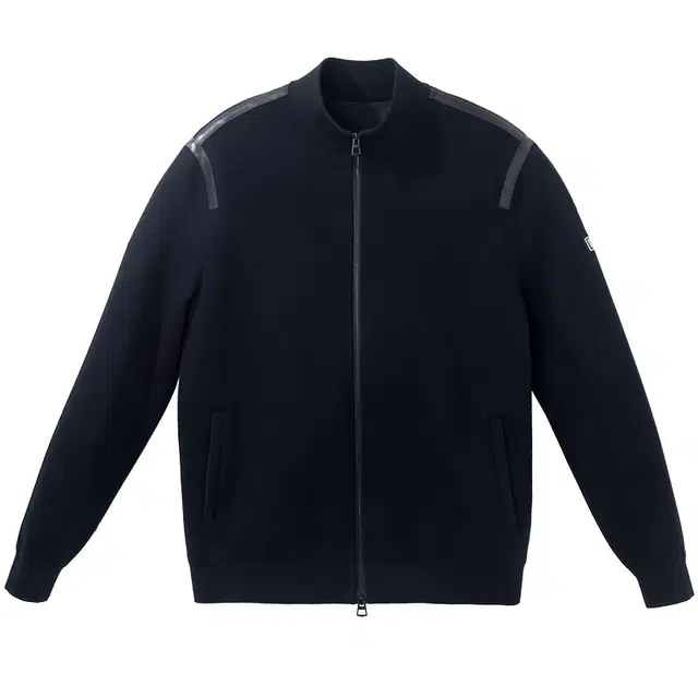 布先生 羊毛保暖真皮拼接纯色常规标准现代风夹克 男款