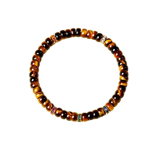 子婳 招财纳福好运吉祥新中式国风设计轻奢时尚优雅猫眼高级感手饰 虎眼石 玉石手串 女款