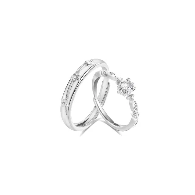 【纯银999】 凤祥囍事 老凤祥 经典百搭小众设计简约精致星河灿烂爱意满满学生日常轻奢甜蜜高级感开口可调节 足银 戒指一对 男女同款情侣款