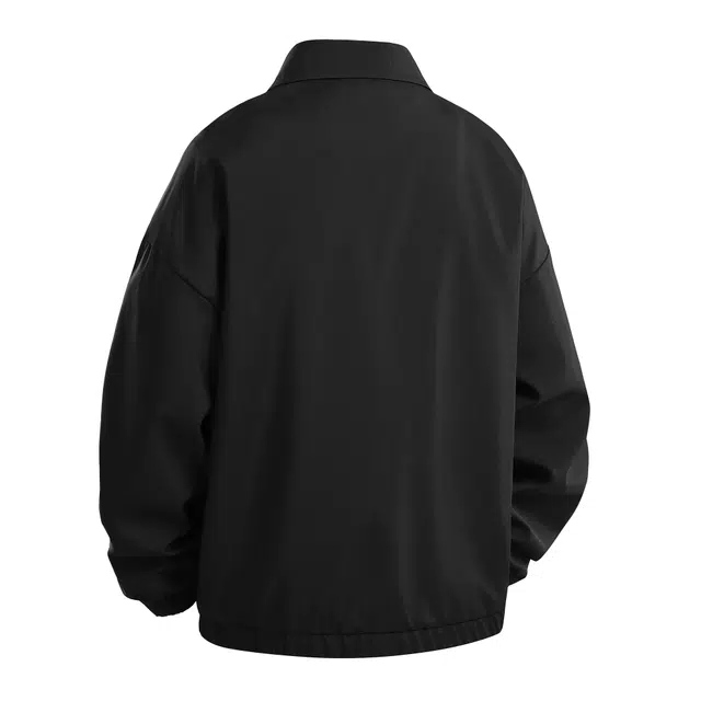 萌芽熊 美式高街翻领复古字母印花宽松简约休闲运动夹克外套 男女同款