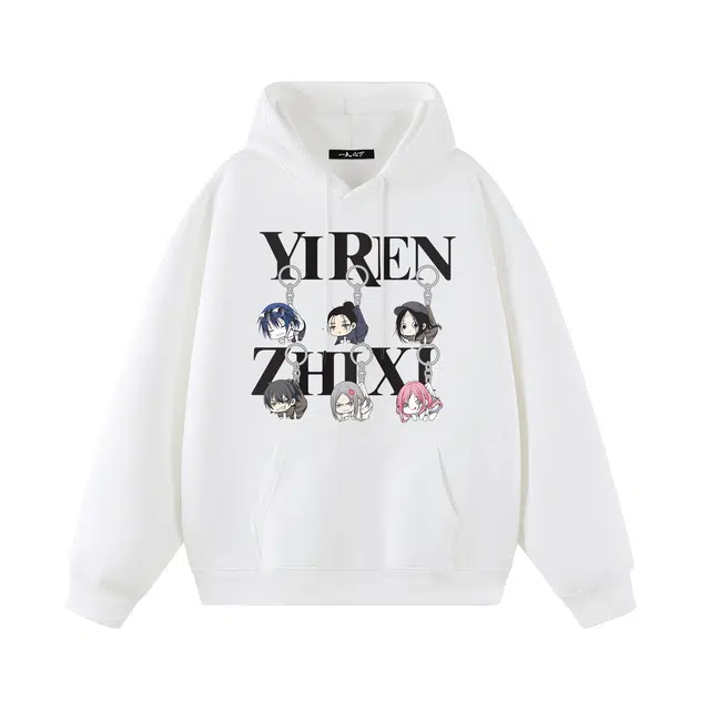 一人之下 美式复古街头风户外运动舒适无性别主义潮牌高级感情侣休闲百搭高街潮流印花简约经典日常基础时尚宽松套头连帽长袖卫衣 男女同款