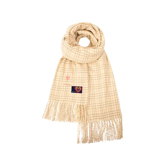 红豆 高品质面料优雅配色经典时尚 定制卡片代写 涤纶 绒线围巾 男女同款情侣款