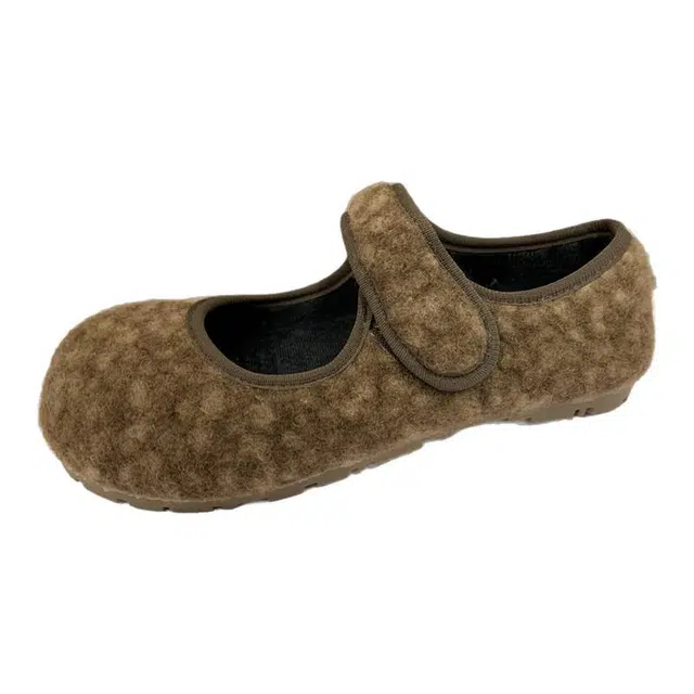 拾伍象 森系文艺风一字扣带浅口圆头芭蕾单鞋 玛丽珍鞋 女