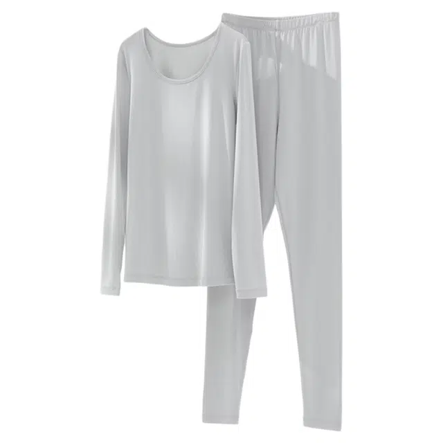 潞优野 高端品质德绒无痕贴身秋裤秋冬季百搭纯色打底内衣保暖套装 女款