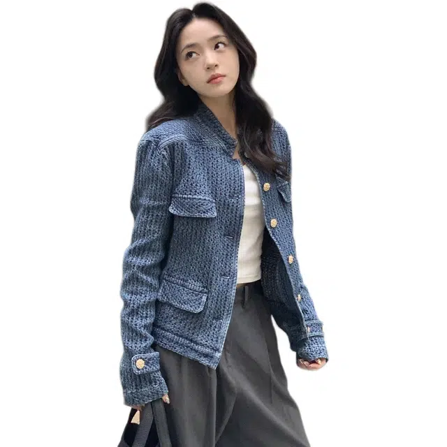 如续 潮流立领小香风牛仔外套高级感气质时尚舒适休闲百搭短款夹克 女款