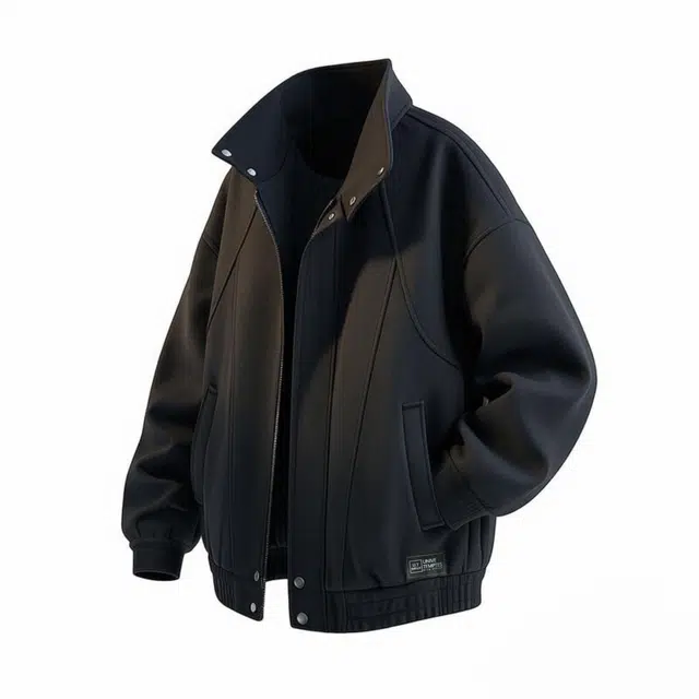 物质公式 美式复古高街巴恩风拼接解构针织毛呢子外套防风保暖宽松百搭简约时尚基础款舒适廊型学院风慵懒感潮流哈灵顿短款夹克 男女同款